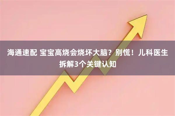 海通速配 宝宝高烧会烧坏大脑？别慌！儿科医生拆解3个关键认知