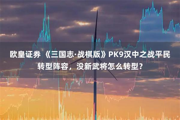 欧皇证券 《三国志·战棋版》PK9汉中之战平民转型阵容，没新武将怎么转型？